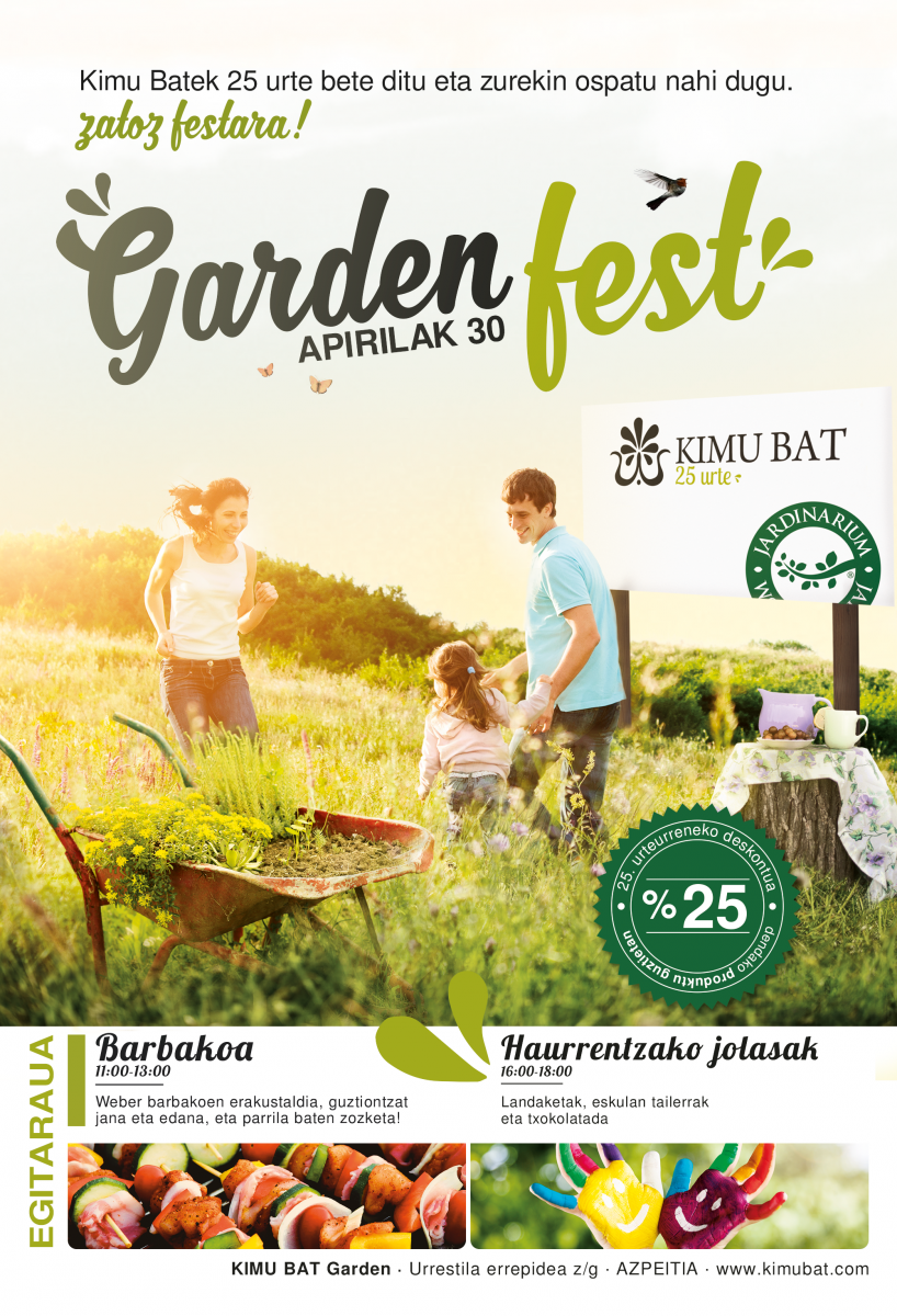 Kimu Baten 25. urteurrena ospatzeko, festa herrikoia apirilaren 30ean